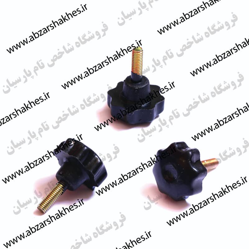 خروسک پیچ دار پلاستیکی براق M6 کوتاه